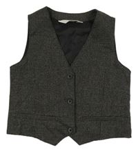Šedo-černá vzorovaná podšitá vesta H&M