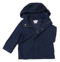 Tmavomodrá šusťáková podzimní bunda s ukrývací kapucí Ralph Lauren