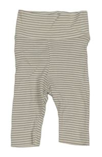 Bílo-béžové pruhované žebrované tepláky H&M