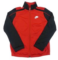 Červeno-černá propínací sportovní mikina s logem Nike