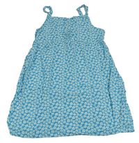 Azurové květované letní šaty PRIMARK