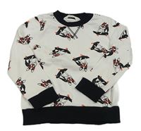 Bílo-černá mikina s pejsky zn. H&M