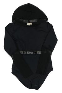 Černé body se vzorem/logy a síťovinou a kapucí RIVER ISLAND