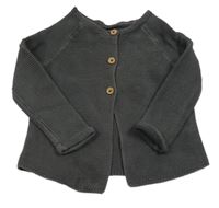 Tmavošedý propínací svetr George