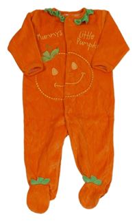 Tmavooranžovo-zelený sametový overal s dýní TU