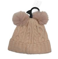 Nová - pudrová vzorovaná čepice s bambulemi F&F