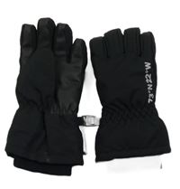 Černé šusťákové zimní prstové rukavice s čísly H&M