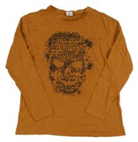 Medové triko s lebkou Chapter young