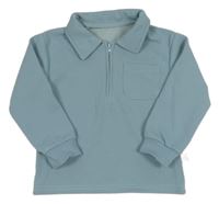 Světlemodrošedá mikina s límečkem SHEIN