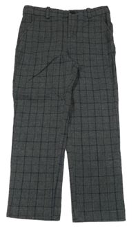 Tmavošedo/tmavomodré kostkované chino slavnostní kalhoty H&M