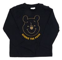 Tmavomodré melírované triko s Pú Disney