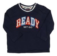 Tmavomodré triko s nápisy ORIGINAL MARINES