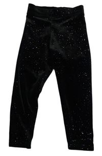 Černé třpytivé sametové legíny Nutmeg