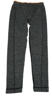 Šedo-černé melírované thermo legíny YIGGA