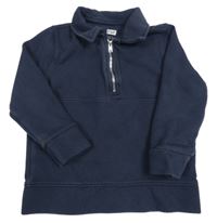 Tmavomodrá vzorovaná mikina s límečkem F&F