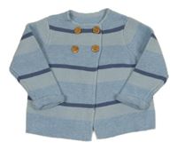 Modro-světlemodro-tmavomodrý melírovaný propínací svetr Mothercare
