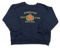 Tmavomodrá mikina s nápisy H&M