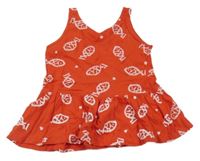 Červená letní tunika s rybičkami