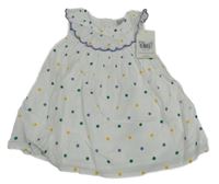Nové - bílé puntíkaté šaty s volánkem Tu