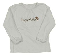 Bílé triko se zlatým nápisem a andílkem 