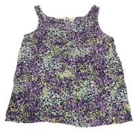 Fialovo-žlutý vzorovaný volný top H&M