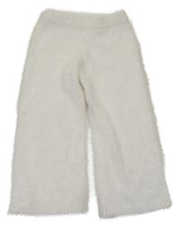 Smetanové chlupaté kalhoty H&M