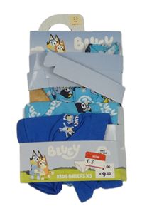 Nové - 3x - Slipy s Bluey - 2x - Modré, 1x - cobaltově modré F&F