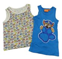 2x tílko s Paw Patrol - modré + světlebéžové