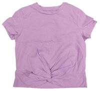 Lila crop tričko s uzlem M&S