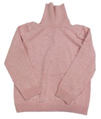 Růžový melírovaný lehký svetrový rolák Primark