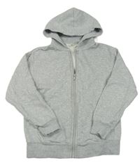 Šedá melírovaná propínací mikina s kapucí zn. H&M