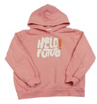 Růžová mikina s nápisem a kapucí H&M
