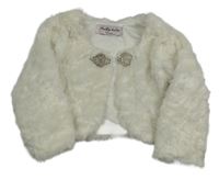 Smetanové kožešinové podšité bolerko