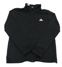 Černá sportovní propínací funkční mikina s logem Adidas