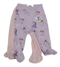 Nové - 2x polodupky - lila s vílami + růžové Pep&Co