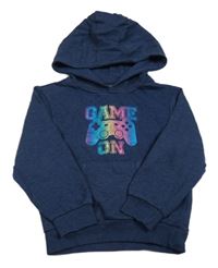 Tmavomodrá melírovaná mikina s ovladačem a kapucí Jeff&Co