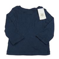 Nové - Tmavomodré žebrované triko Primark