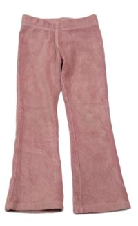 Starorůžové žebrované sametové flare legíny Nutmeg