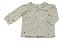 Světlešedé melírované triko se srdíčky Topomini