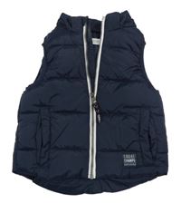 Tmavomodrá šusťáková zateplená vesta H&M