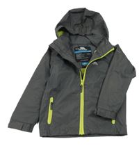 Tmavošedá šusťáková jarní funkční bunda s kapucí Trespass