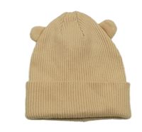 Béžová žebrovaná čepice s oušky George