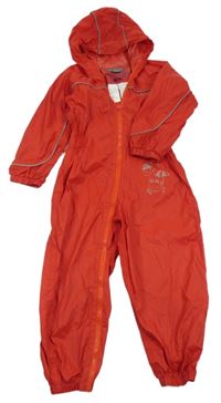 Červená šusťáková nepromokavá funkční kombinéza se žábou a kapucí Regatta