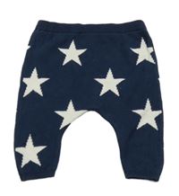 Tmavomodré pletené tepláky s hvězdami Next