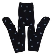 Tmavomodré puntíkaté punčocháče