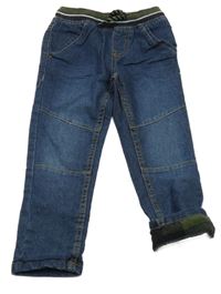 Tmavomodré podšité jogger rifle s úpletovým pasem Kiki&Koko