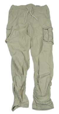 Béžové plátěné cargo kalhoty H&M