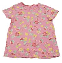 Růžové tričko s ovocem a listy Lupilu