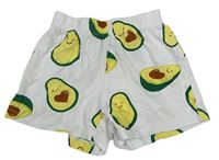 Bílé bavlněné kraťasy s avokády Pepperts