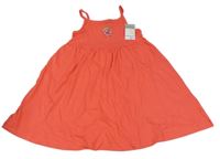 Nové - Jahodové bavlněné šaty s květinou Primark